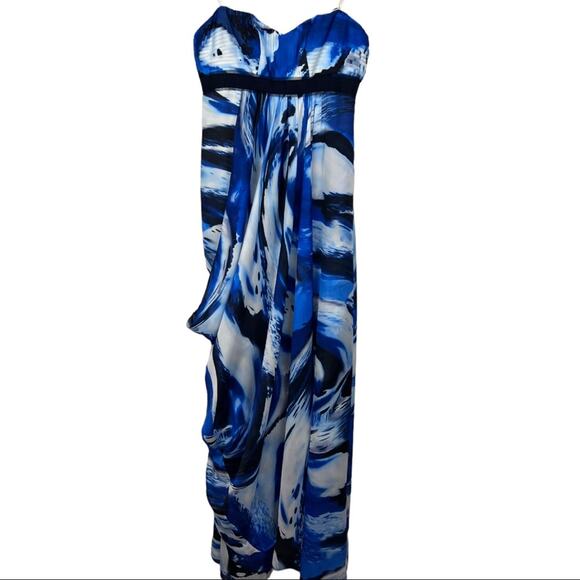 BCBGMaxAzria Cobalt Combo Draped Maxi Dress Size 2 - Picture 5 of 16